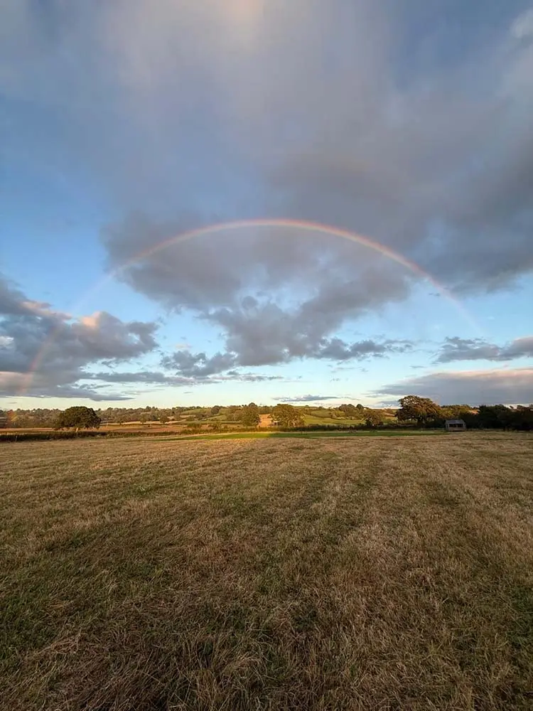 Rainbow at Old Bidlake Campsite near the Jurassic Coast - Bridport Dorset